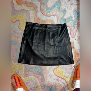 Old Navy Black Faux Leather Mini Skirt